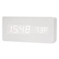 thumbnail image 2 of yuksok Digital Alarm Clock USB/Battery Wooden Setting LED for Office Home Decor White, 2 of 9