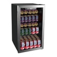thumbnail image 1 of Réfrigérateur à boissons Frigidaire 115 canettes/34 bouteilles, mini-réfrigérateur à porte vitrée de 3,4 pi³, acier inoxydable, 1 of 8