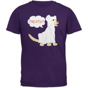 Halloween Ghost Treats Dog Purple Adult T-Shirt