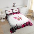 thumbnail image 4 of Erosebridal Ensemble de Literie Monogrammée pour Lit Simple, Couette Personnalisée avec Initiale, Décoration avec Lettre, Réversible, Légère, 2 Pcs, 4 of 8