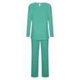 thumbnail image 4 of Timegard Womens Pajamas Sets Comfy Ruched Long Sleeve Round Neck Top and Pants Fall Loose Pjs Outfits, 4 of 6