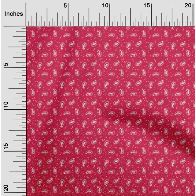 oneOone Georgette Viscose Fabric Dot & Paisley Small Print Sewing Fabric BTY 42 Inch Wide
