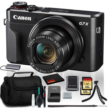 Canon PowerShot G7 X Mark II Appareil Photo Numérique, 20,1 Mpx, Vidéo Full HD, Ensemble Wi-Fi avec Doubles Cartes 128 Go (Modèle International)
