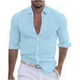 thumbnail image 1 of XZNGL Chemise à Manches Longues Homme Unie Décontractée Mode Col Rabattu Bouton Chemise à Manches Longues Blouse Chemises Habillées pour Hommes Chemises à Manches Longues pour Hommes Manches Longues Homme Chemise à Manches Longues, 1 of 6