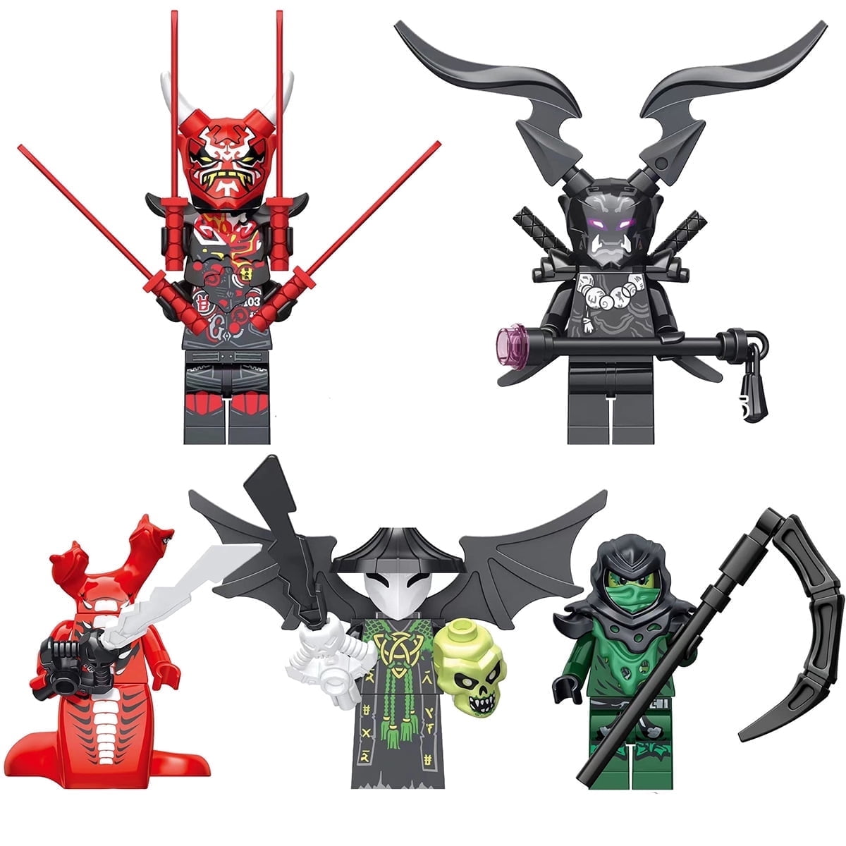 Ninja Building Blocks Children'S Toy Ornaments 5Pcs Home Decoration The Best Gift For Friends And Children 1.97 inch