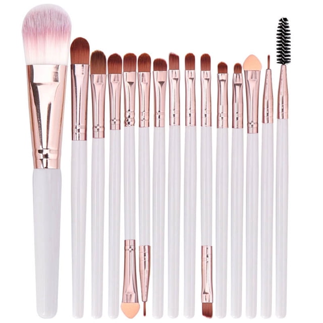mtvxesu 15 Pcs Makeup Brush Set Tools Make-up Toiletry Kit Wool Make Up Brush Set Sale