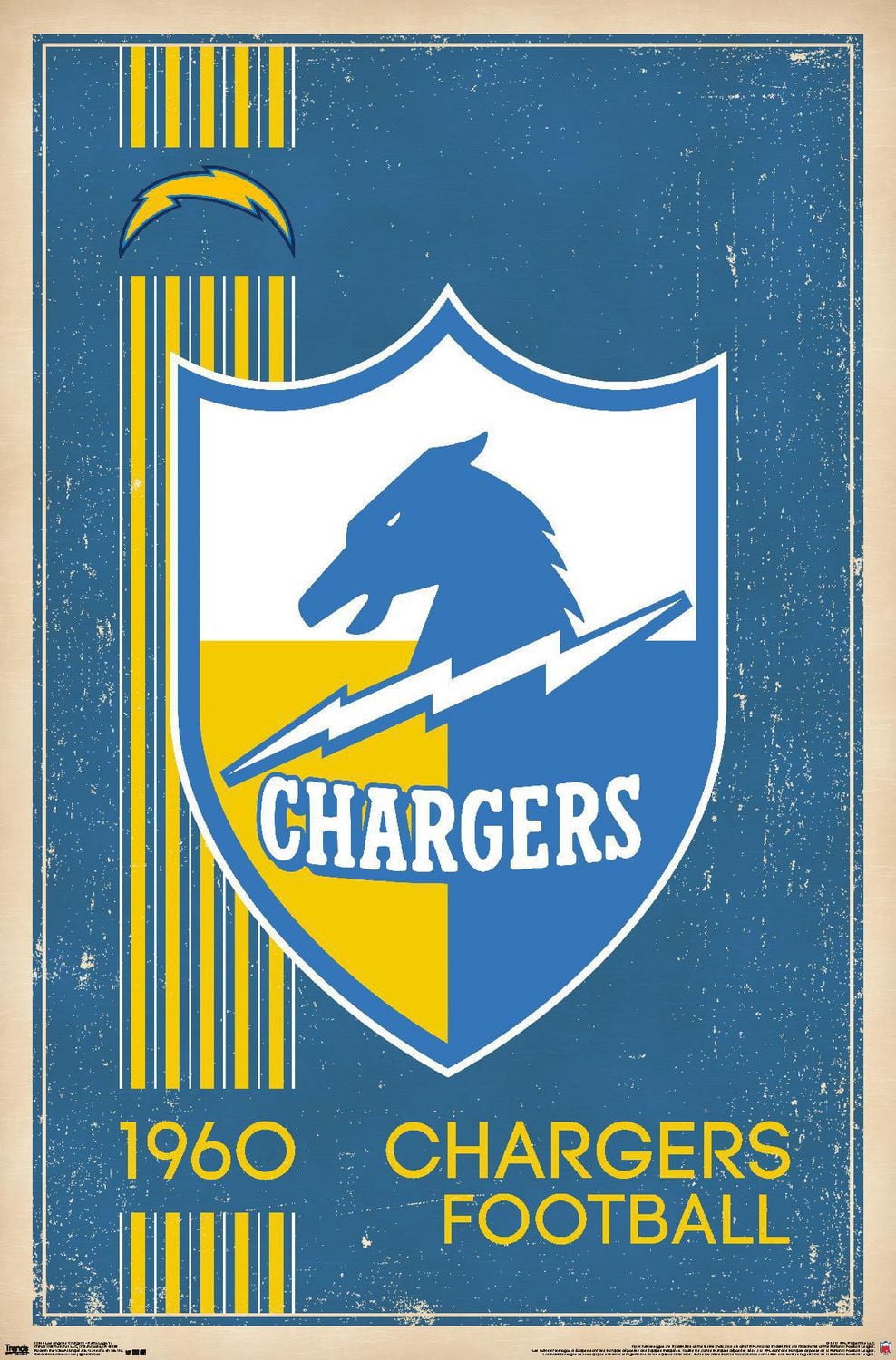 NFL Los Angeles Chargers - Retro Logo 17 Wall Poster