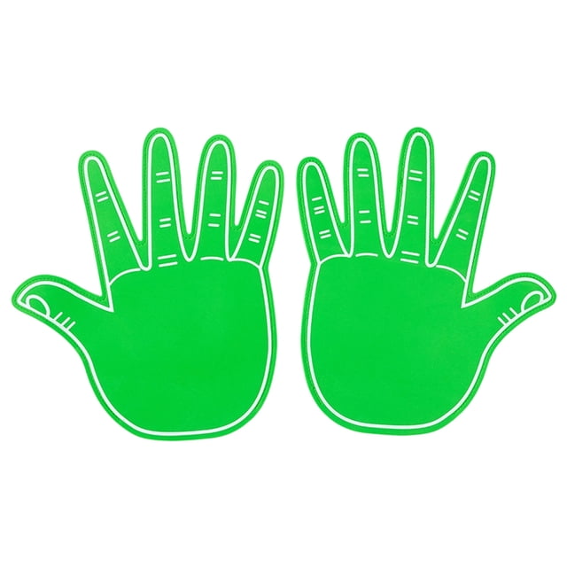 Five Finger Foam Cheering Hands For A Party Universal Five Finger Foam Hands For Cheerleaders. Green