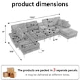 thumbnail image 4 of Canapé Sectionnel Modulaire en U en Chenille Brun avec Fauteuil Inclinable, USB et Rangement – Sièges de Salon 126 Pouces, 4 of 13