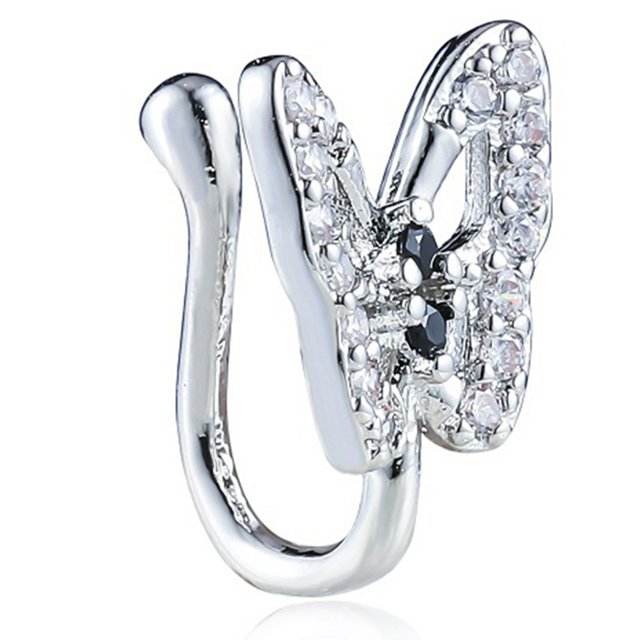 Fake Nose Ring Butterfly: Fashion Rhinestone Non Piercing Nose Cuff Nose Jewelry