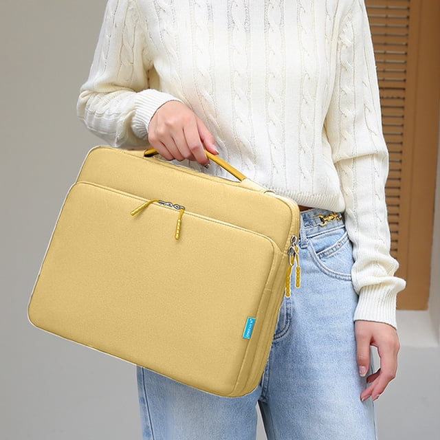 15.6-inch Laptop Bag, Portable Computer Case, Shockproof & Scratch-Resistant, Waterproof Fabric, 360°Corner Protection, Multiple Compartments, Trolley Fixed Strap, Lightweight, Work & Leisure Use