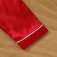 thumbnail image 5 of Fridja Satin Pajamas for Girls, Summer Solid Color Long Sleeve Comfortable Soft Satin Button Down PJ Set Gift for Slumber Party, Birthday, Holiday (Red,5-6 Years), 5 of 5