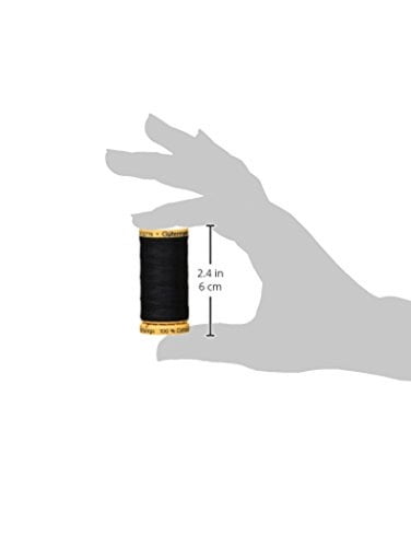 GÜTERMANN Cotton 50wt Thread, 250 m (273.4 yd), Black, Strong & Lustrous for Sewing