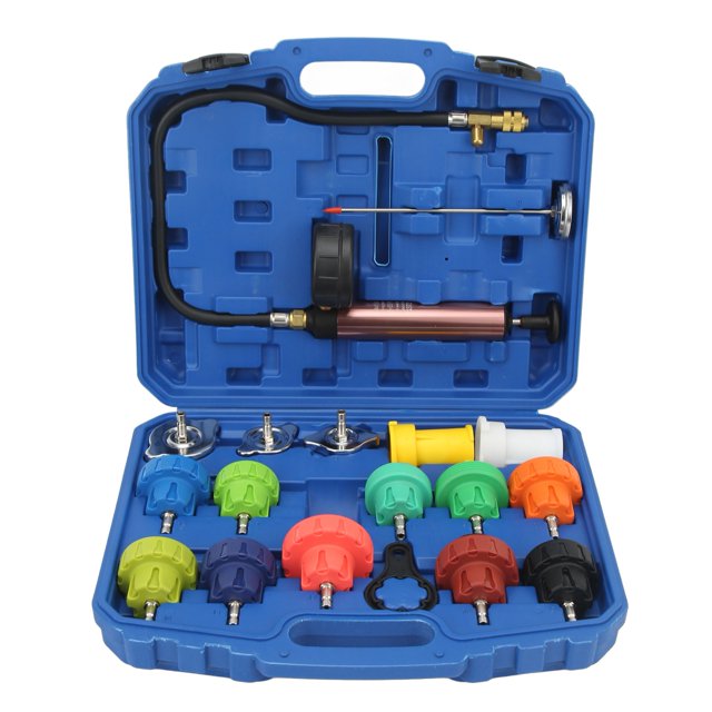 Cooling System Leak Tester Radiator Pressure Kit 0‑35psl Car Detector Tool Coolant Vacuum Purge Head Gasket Water Tank Adapter