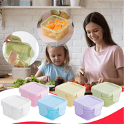 CHUANK Mini Plastic Food Storage Containers with Lids Small Airtight Containers Square School Lunch Containers for Leftover Food Containers Food Storage Discount