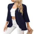 thumbnail image 4 of Cardigans Décontractés Légers pour Femmes à devant Ouvert, Doux, à Volants Drapés, Manches 3/4, Cardigan S-TG, 4 of 7