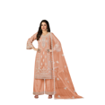 thumbnail image 1 of Diwali Party Wear Indian Embroidery Thread Work Pink Kurti Sharara With Dupatta, 1 of 4
