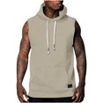 thumbnail image 1 of Birdeem Vest for Men Men Casual Solid Color Solid Color Sleeveless Hooded Blouse, 1 of 11
