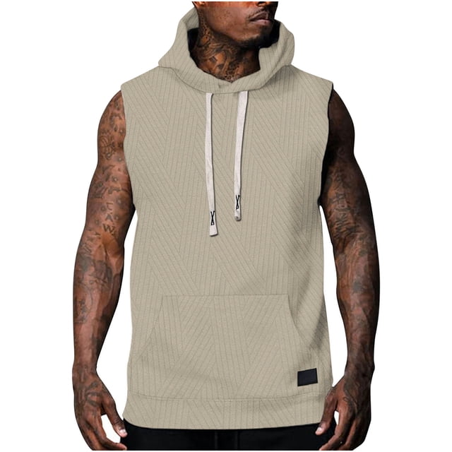 Birdeem Vest for Men Men Casual Solid Color Solid Color Sleeveless Hooded Blouse