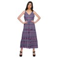 thumbnail image 1 of Moomaya Robe Longue Maxi pour Femmes en Coton Imprimé à Bretelles Spaghetti et Col en V, 1 of 6