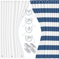 thumbnail image 4 of Clara Clark Bathroom Accessory Set, Navy Blue Bathroom Décor with Toothbrush Holder Set, Bathroom Curtains Shower Set, Bath Rug Set Included, 4 of 7
