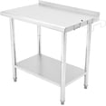 thumbnail image 1 of BeesClover Stainless Steel Table for Prep & Work with Backsplash, Kitchen Heavy Duty Table with Adjustable Under Shelf and Foot for Restaurant, Home and Hotel, 1 of 9