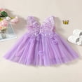 thumbnail image 2 of Robe de Fête pour Tout-Petites Filles Papillon Sans Manches Ligne A Robes de Princesse, 2 of 8