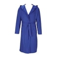 thumbnail image 1 of Mens Waffle Bathrobe Long Sleeve Lightweight Hooded Robe with Pockets Soft Shower Spa Bathrobes Blue, L, 1 of 6