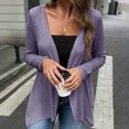 thumbnail image 3 of Cardigans Ouverts pour Femmes Légers à Manches Longues, Cardigan Décontracté Mince d'Automne, Ample, Drapé et Fluide, Violet, TG, 3 of 7