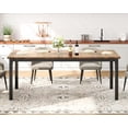thumbnail image 1 of Kojooin Long Dining Table for 6 People, Large Rectangle Wood Kitchen Table with Sturdy Metal Legs, Modern Industrial Dining Room Table with Round Corner, 1 of 8