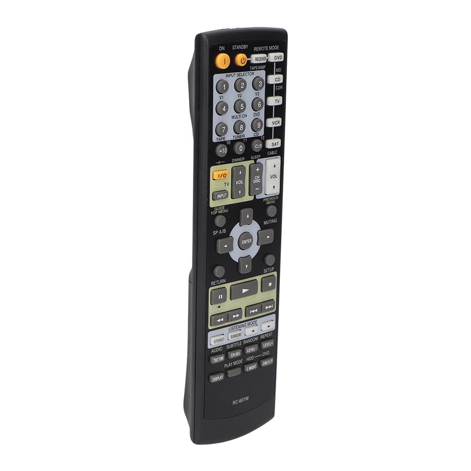 Replacement AV Receiver Remote, RC 607M Easy Access Long Transmission Distance Fast Rebound AV Receiver Remote  For Tx Sr503e