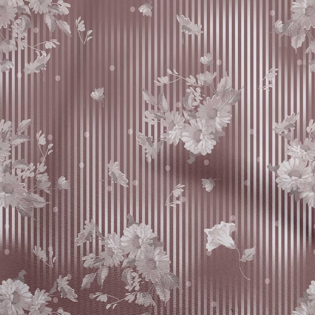 oneOone Polyester Spandex Brown Fabric Florals Fabric For Sewing Printed Craft Fabric By The Yard 56 Inch Wide