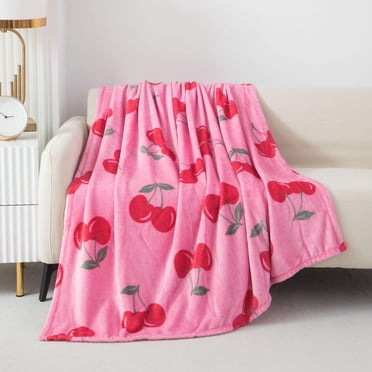 Mainstays Kids Plush Throw Blanket Cherries