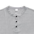 thumbnail image 5 of BEFOKA Mens Summer Short Sleeve Tops,Summer Tops Clearance,Man Leisure Button Solid Color Ventilation Short Sleeve Round Neck Top, 5 of 5
