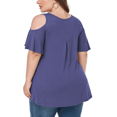 thumbnail image 3 of CHUANK Women‘s Plus Size Cold Shoulder Tunic Top Summer Short Sleeve Blouse, 3 of 7