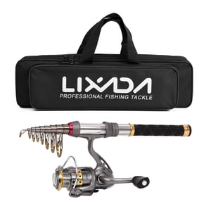 Fishing Rod Reel Combo Carbon Fiber Telescopic Fishing Pole Spinning Reels Fishing Carrier Bag for Travel Fishing