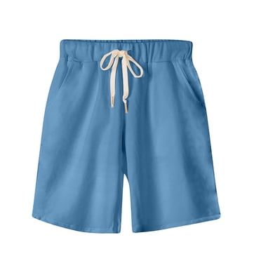 QUYUON Shorts de Soccer Femmes Shorts Confortables pour Femmes Shorts Extensibles pour Dames Vêtements d'Été pour Femmes Walkshorts Shorts Pantalons Style S-1612 Shorts de Cycliste pour Femme Shorts de Randonnée pour Femmes Bleu Pâle S