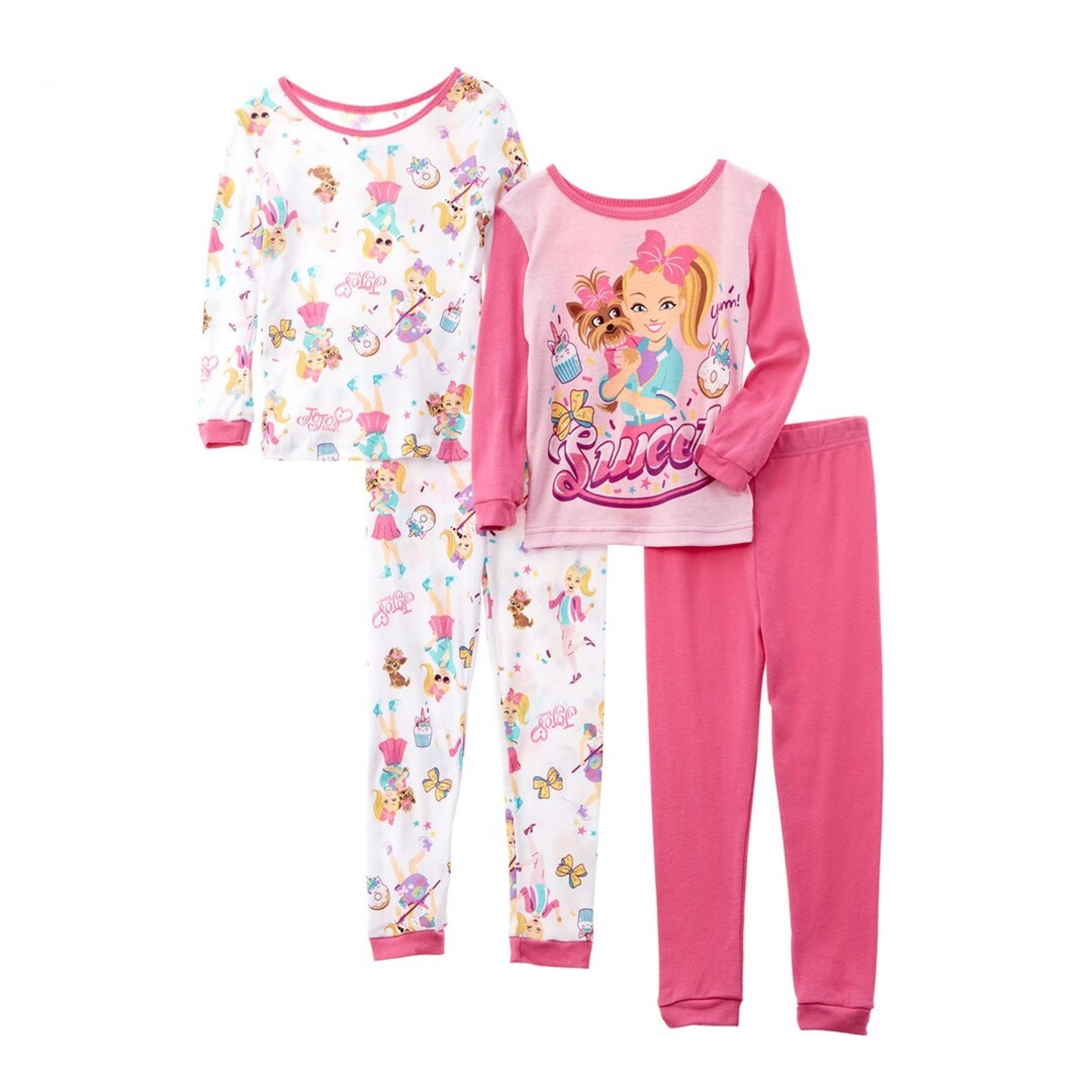 JoJo Siwa Sweet 4-Piece Long Sleeve Pajama Set-Size 10