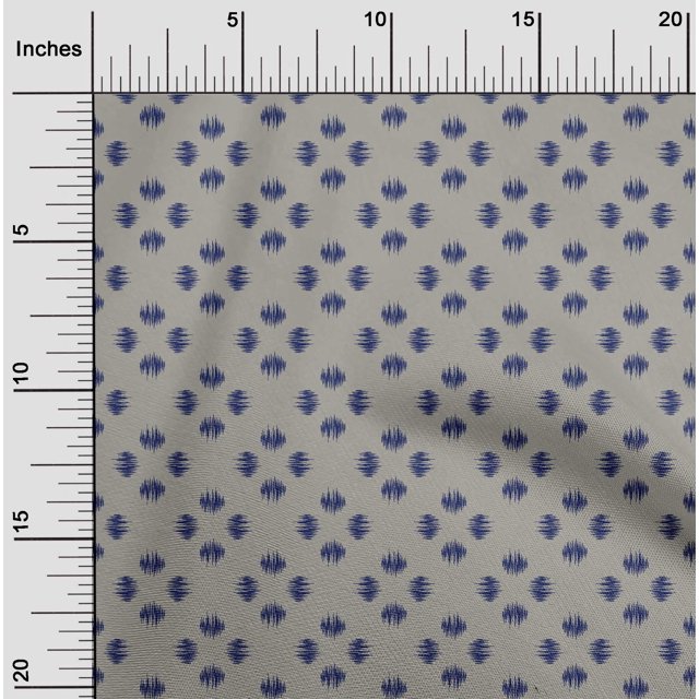 oneOone Cotton Poplin Fabric Small Motif Ikat Print Sewing Fabric BTY 42 Inch Wide