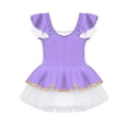 thumbnail image 4 of iiniim Enfants Filles Manches à Volants Robe Tutu de Ballet Justaucorps Halloween Noël Costumes de Danse Robe Violet 12, 4 of 9