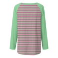thumbnail image 5 of T-shirts pour Femmes Femmes Chandail à Rayures Surdimensionné Manches Raglan Longues Col Rond Chandail à Enfiler Chemises 2024 Automne Chandail à Enfiler Tunique Ample Hauts S-109 Rose Vif-A TTG, 5 of 5