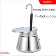 thumbnail image 5 of Bnorsy Cafetière Moka en Acier Inoxydable Style Italien avec Design DIY - Antirouille, Légère et Compacte pour Camping en Plein Air, Randonnée et Utilisation Intérieure, Finition Miroir Facile à Nettoyer, 5 of 5