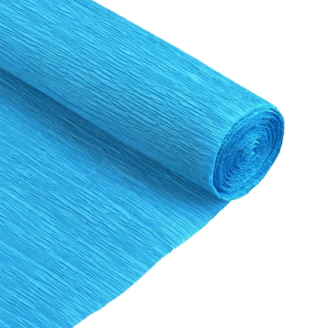 Unique Bargains Crepe Paper Rolls 7.5ft Long 20 Inch Wide, Lake Blue 2 Pack