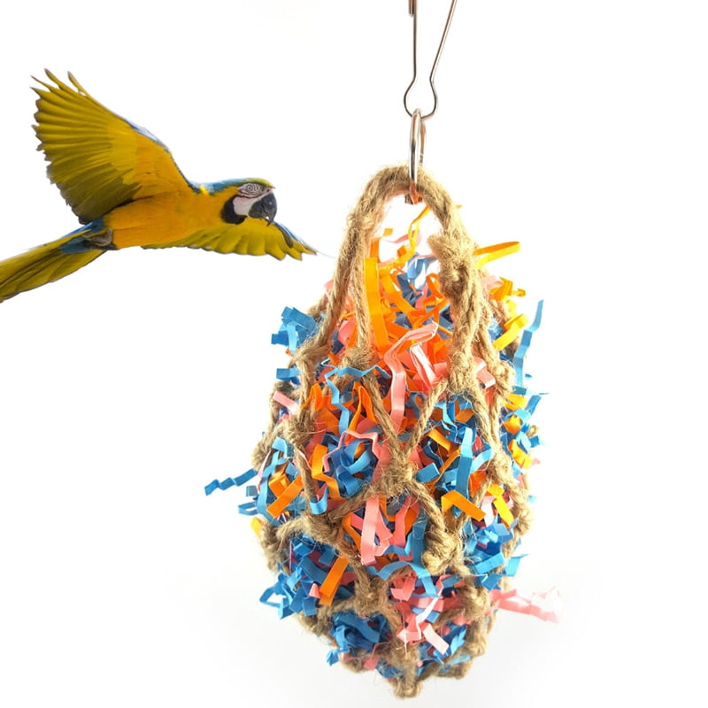 Parrot Strip Toy Paper Bite Proof Bird Chewing Toy Parrot Cage Toy for Parakeet