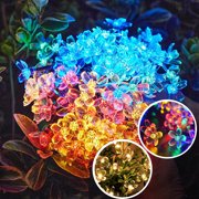 Sentmoon Outdoor Lights Solar Flower String Lights Outdoor 20 LED Light Christmas Decorations for Garden Fence Patio Yard Christmas Tree Home Wedding Patio Party Decoration