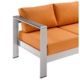 thumbnail image 3 of Modway Canapé de Patio Extérieur en Aluminium, Argent Orange, 3 of 10