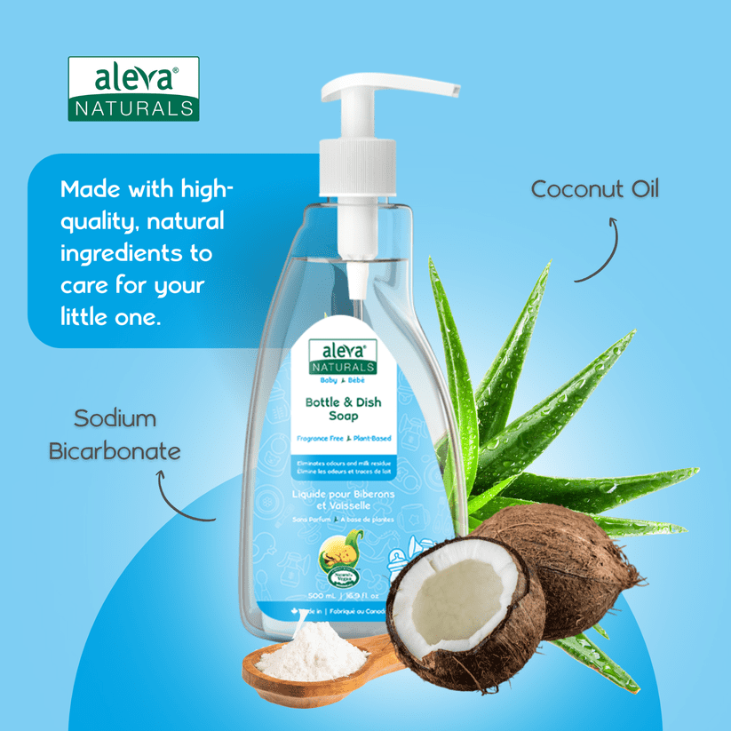 Aleva Naturals Bottle & Dish Liquid, Fragrance Free - 500ml