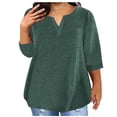 thumbnail image 1 of AherBiu Plus Size T Shirts for Women V Neck Loose Comfy Basic Tees Summer Workout Oversized Tshirt Tops, 1 of 6