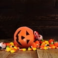 thumbnail image 2 of Lksixu Halloween Decorations Pumpkin Candy Bucket Plastic Pumpkin Bucket Portable Pumpkin Pail With Handle Reusable Cute Halloween Candy Bucket For Party Halloween Pumpkin Bucket for Party, 2 of 5