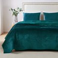 thumbnail image 1 of Barefoot Bungalow Ensemble de Courtepointe en Velours Riviera Surdimensionné, 3 Pcs Full/Queen, Turquoise, 1 of 5
